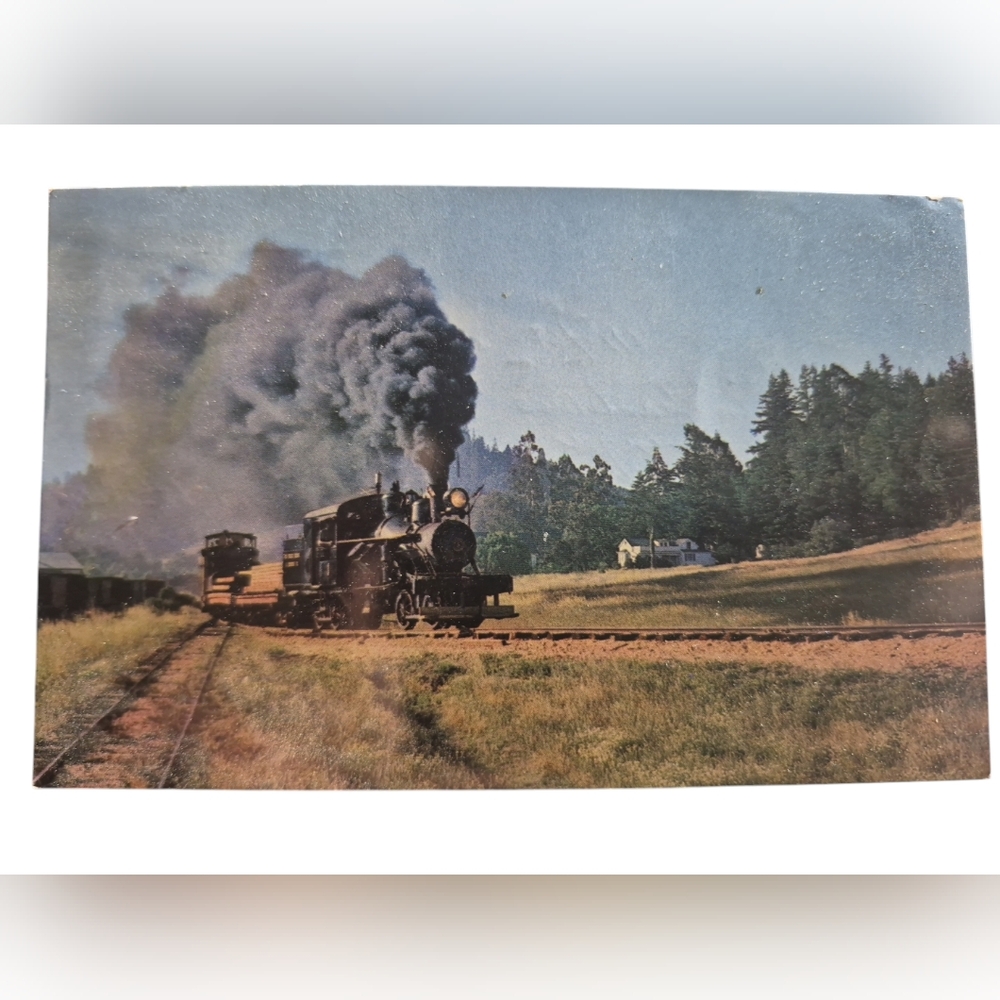 Historic Steam Locomotive Tuolumne Heister RPPC postcard In Felton, California.
